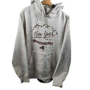 State‎ of Mine New York Beige Graphic Hoodie – Size Large